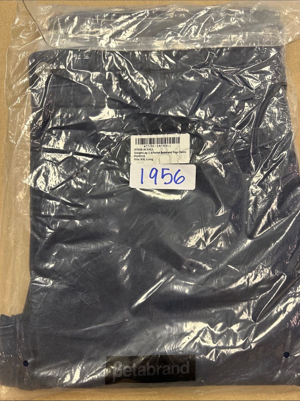 New Betabrand Indigo Straight 4 Pocket Yoga Denim Jeans XXLarge Long Tall